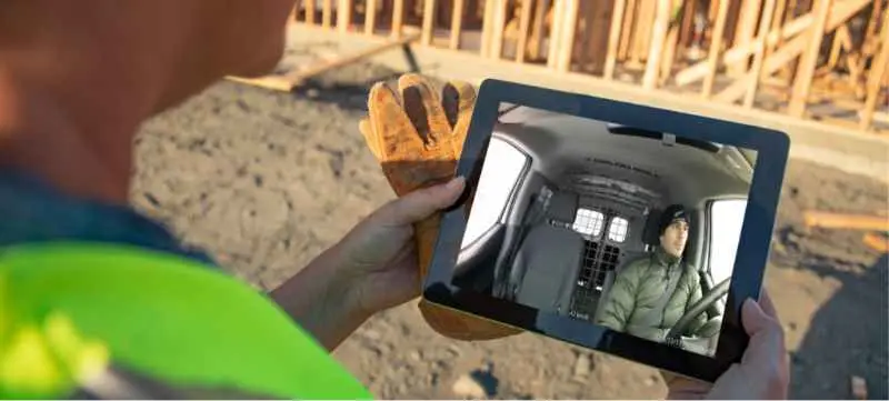 Person watching Dashcam video on a tablet